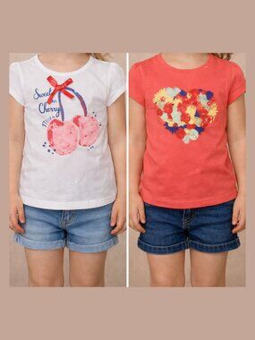 NWT Mexx 2pcs Bundle/Lot Girls Short Sleeve Graphic Tees – Size S (3/4)